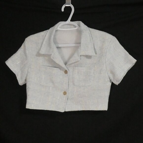 Unbranded | P2P 16.5 inches measured | Chic Cropped Short Sleeve Jacket / Blazer - Picture 1 of 15